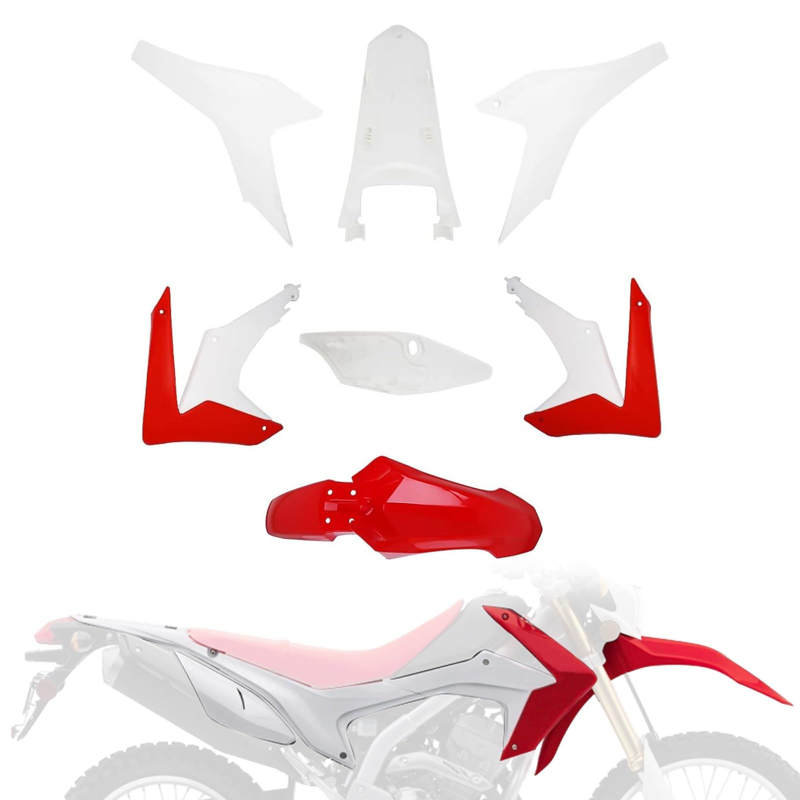 Dirt Bike Plastic Kit,Motorcycle Fender Kit PP Plastic Body Work